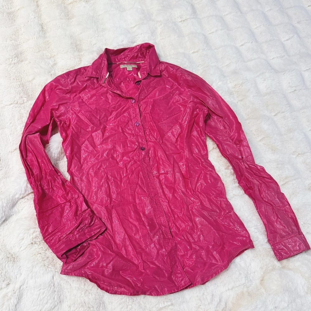 Burberry Shiny Pink Button Shirt